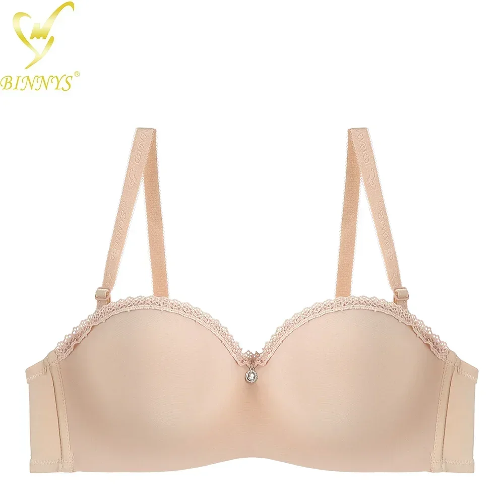 

B Cup Half Cup Bra High Quality Women Solid Nylon Breathable Underwire Ladies Bra BINNYS