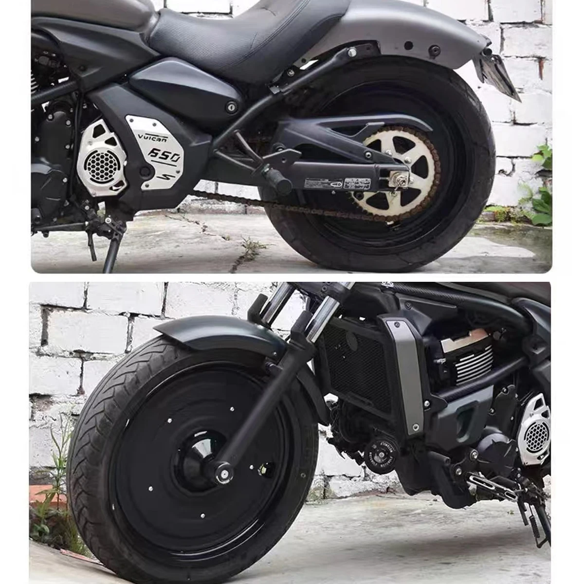

ZDQ Motorcycle closed wheel hub cover metal decorative cover tire guard suitable for Kawasaki Vulcan S650 Vulcans 650 VN650