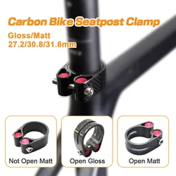 Full Carbon MTB Seatpost Clamp Fits For 27.2/30.8/31.6mm Seat Post Quick Release Carbon Mountain Road Bicycle Seat Post Clamp