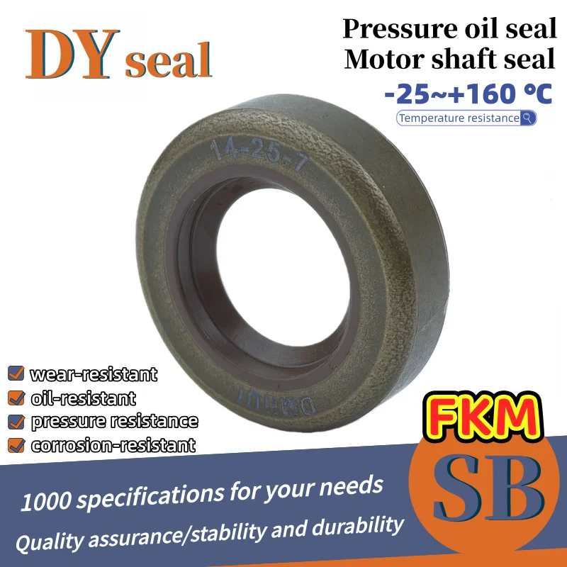 Shaft Seal FKM SB 14*25*7mm/14*26*7mm High Performance Hydraulic Pump High-Pressure Oil Seal Rubber Engineering Machinery Seals