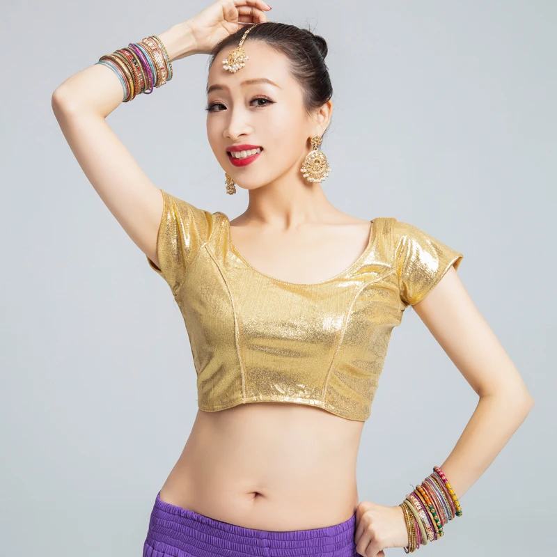 

Indian Top Gold Elastic Versatile Sari Belly Dance Clothing