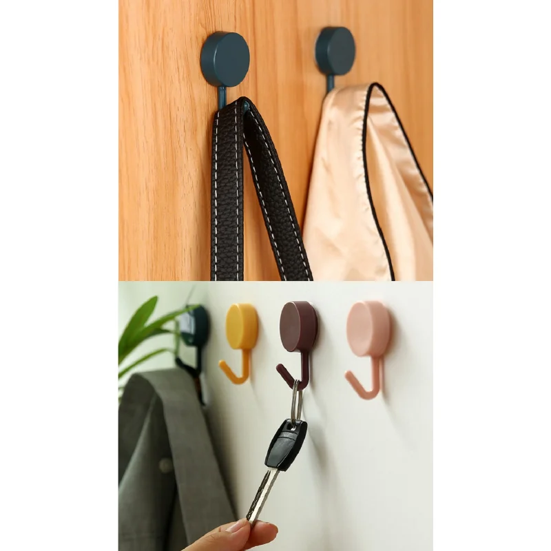 10pcs Plastic Creative Hooks Wall-mounted Nordic Color Hanger Kitchen Bathroom and Home Decoration Storage Hooks