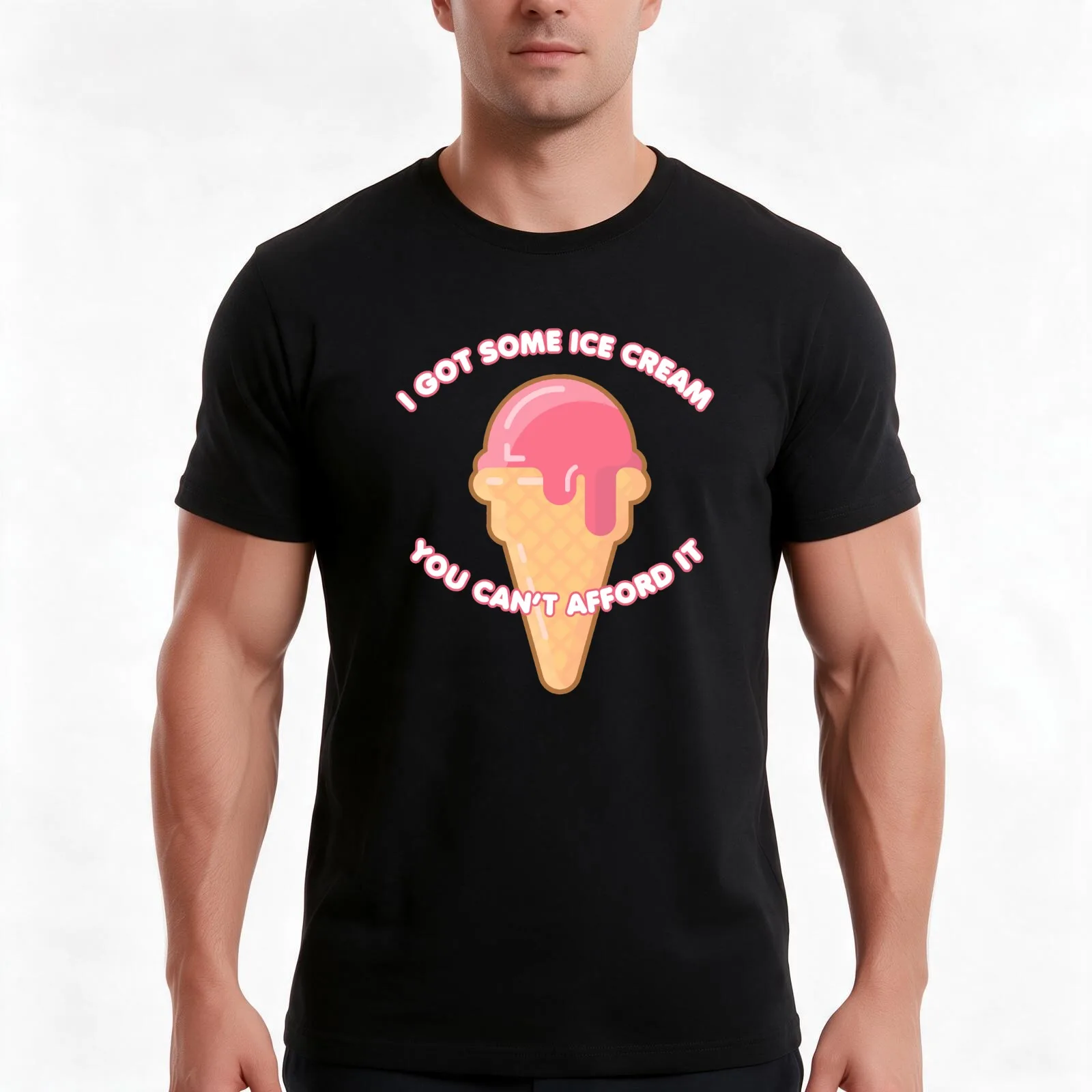 Expensive Ice Cream! T-Shirt, Summer Casual Cotton Tee, Oversized Streetwear Tops, Vintage Graphic Print, Loose Fit Short Sleeve