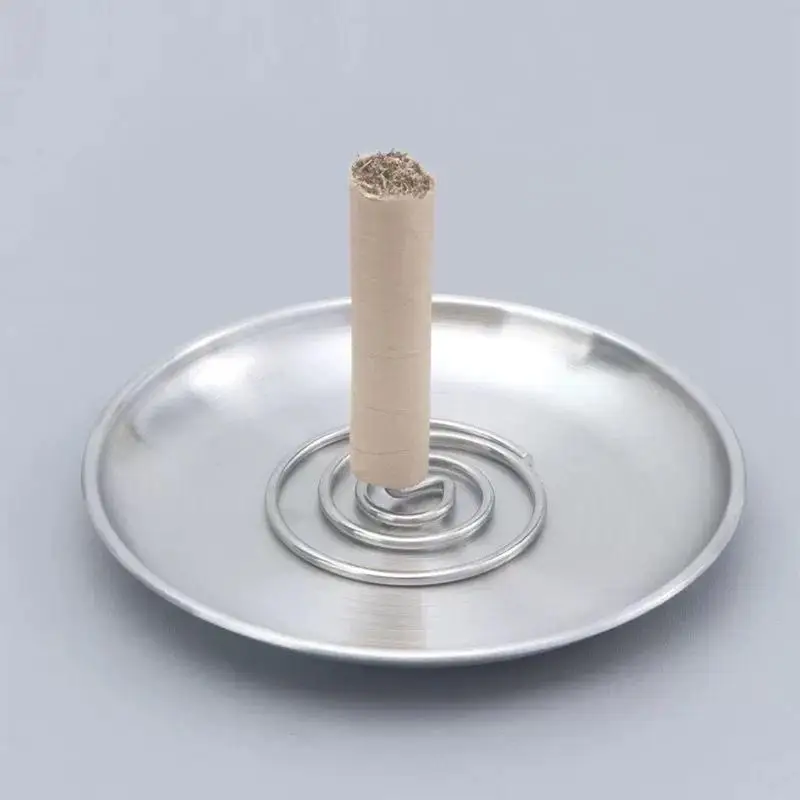 Portable Moxa Stick Holders 2/5/10pcs Stainless Steel Heat Resistant Spiral Base for Travel Moxibustion Treatment