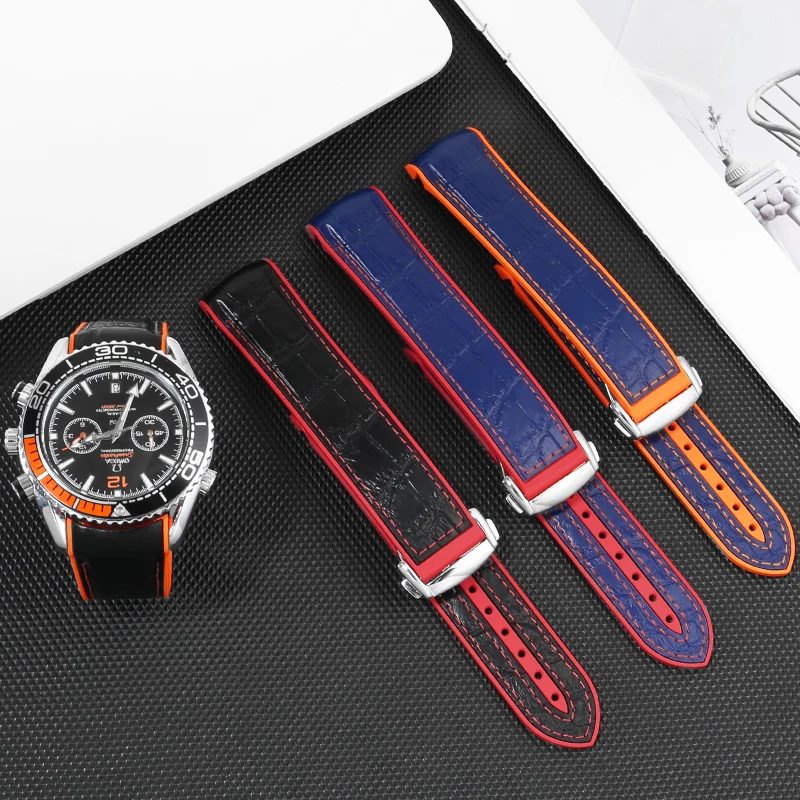 Rubber Strap Instead Of Seamaster 300 Observatory Ocean Universe 600 Series Curved Interface Silicone Watchband 20mm 22mm