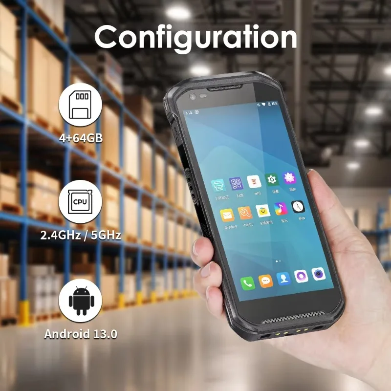 TA06 Rugged IP67 Android 13 Handheld PDA 1D/2D QR Code 4G NFC Reader Inventory Mobile Data Terminal Barcode Scanner