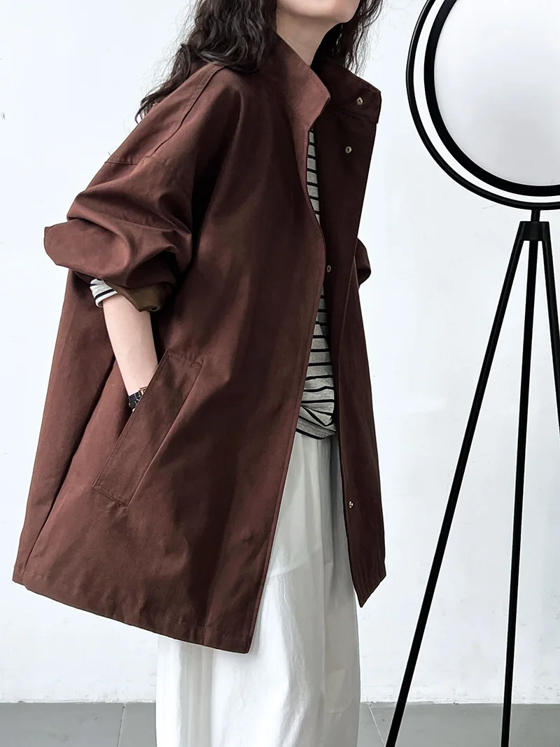 LANMREM Temperament Short Trench For Women Lapel Single Breasted Solid Color Pockets Design Coat 2026 Spring Autumn New 2Z2225 15 IMG_7894(20230920-152335).jpg