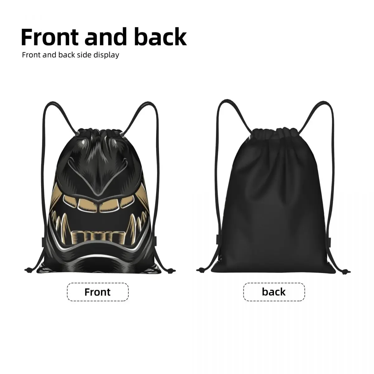 Custom Japan Samurai Demon Oni Drawstring Backpack Bags Women Men Lightweight Hannya Tattoo Gym Sports Sackpack Sacks Training