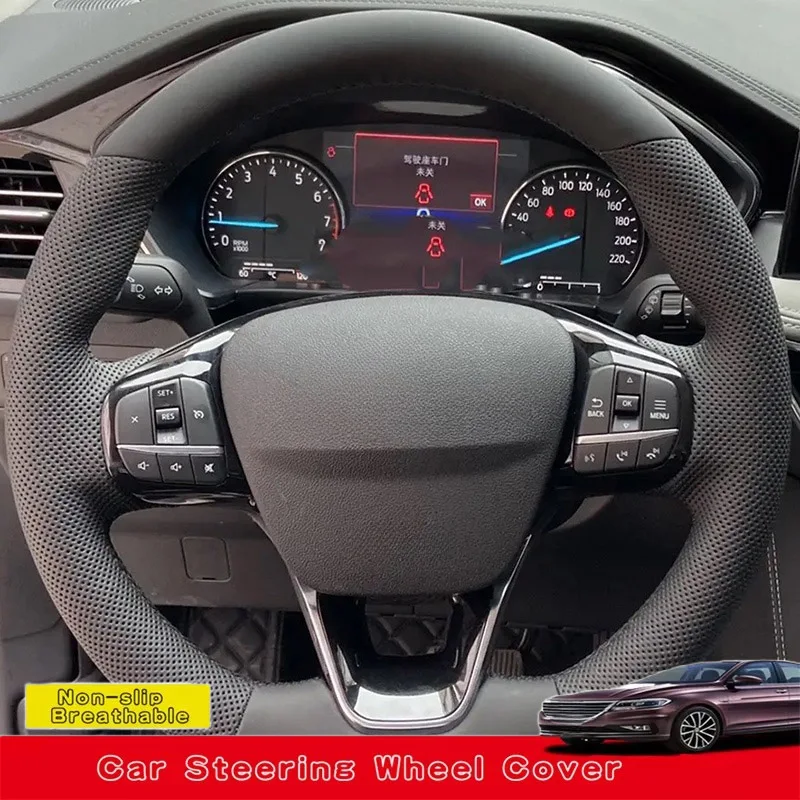 

Custom Hand Sewing Microfiber Leathe Car Steering Wheel Cover For Ford Focus ST ST-Line Fiesta ST ST-Line 2018-2020 Accessories