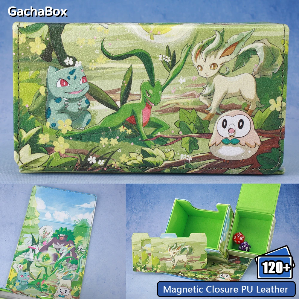 

Коробка для колоды PKM травяного типа Dicewinder для Riftbound, подходит для 100 карт с двойными рукавами, коробка для хранения карт для TCG YGO OPCG PTCG MTGames