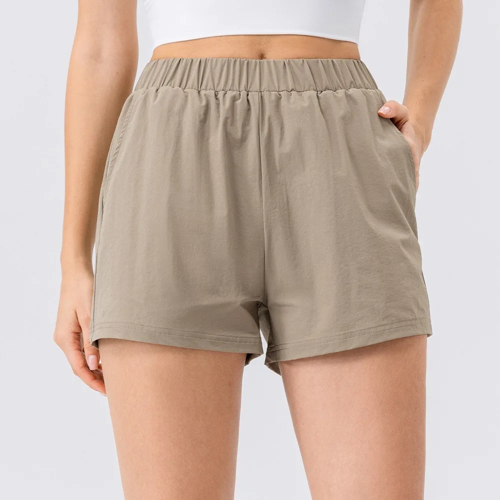 

Женские спортивные шорты с эластичной высокой талией, подтягивающие ягодицы, быстросохнущие, свободного кроя, компрессионные шорты для бега