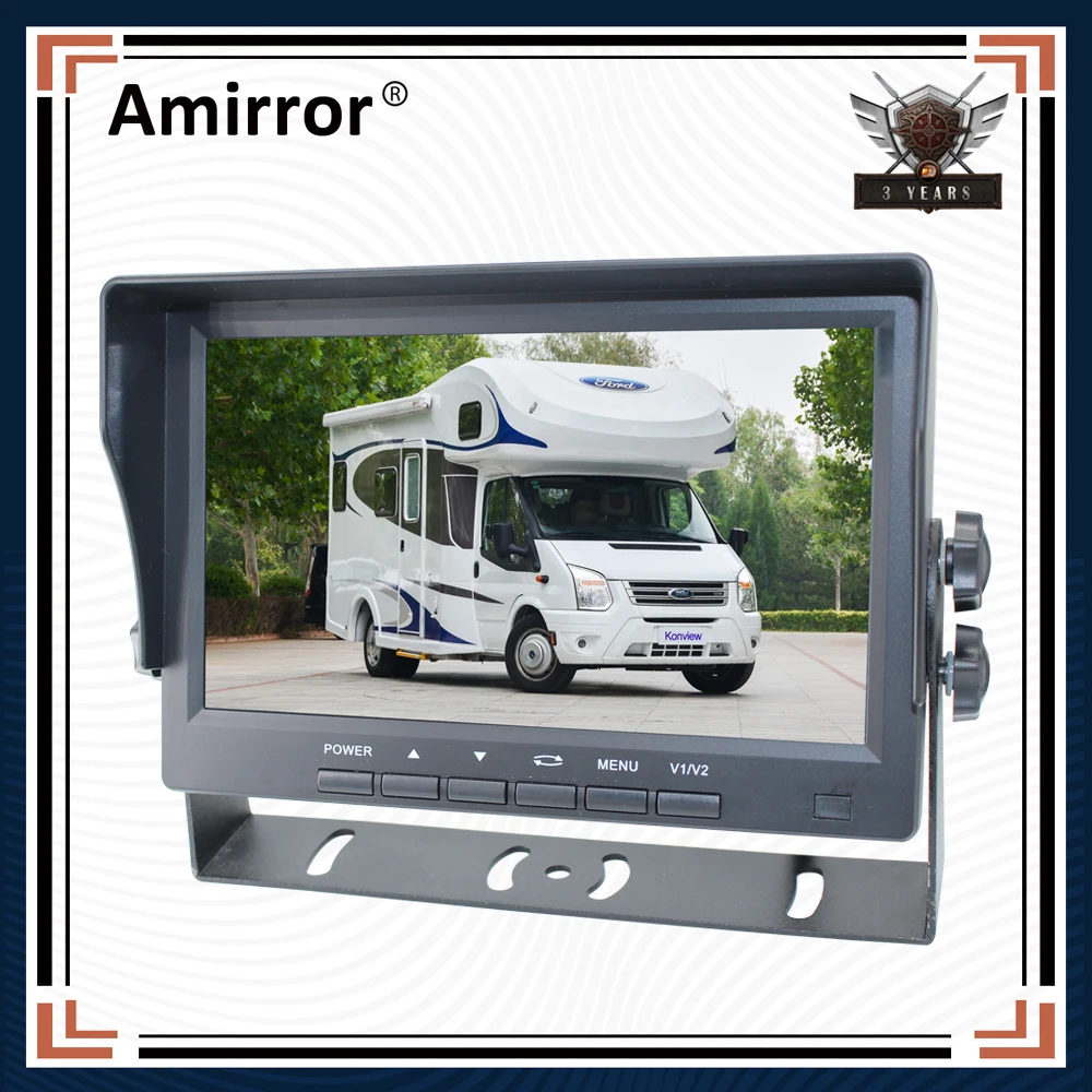 

AMIRROR 7 Inch Car Monitor Screen Rear View Camera AHD Digital 2 Way Video Input Rearview Image 9V-36V TFT LCD Parking System