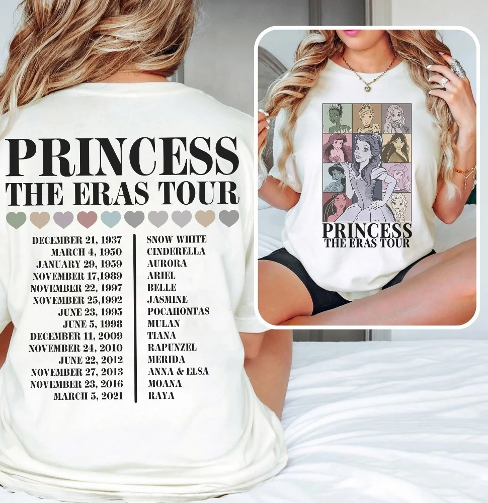 

The Latest Hot-selling Disney T-shirt Short-sleeved Retro Princess Journey Loose Breathable T-shirt Women's Clothing