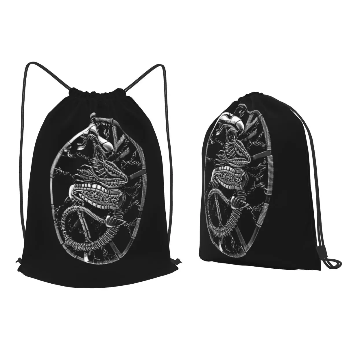 IMNIUM Alien Xenomorph Backpacks Multi-function Drawstring Bags Sundries Bag Book Bags for Man Woman Students