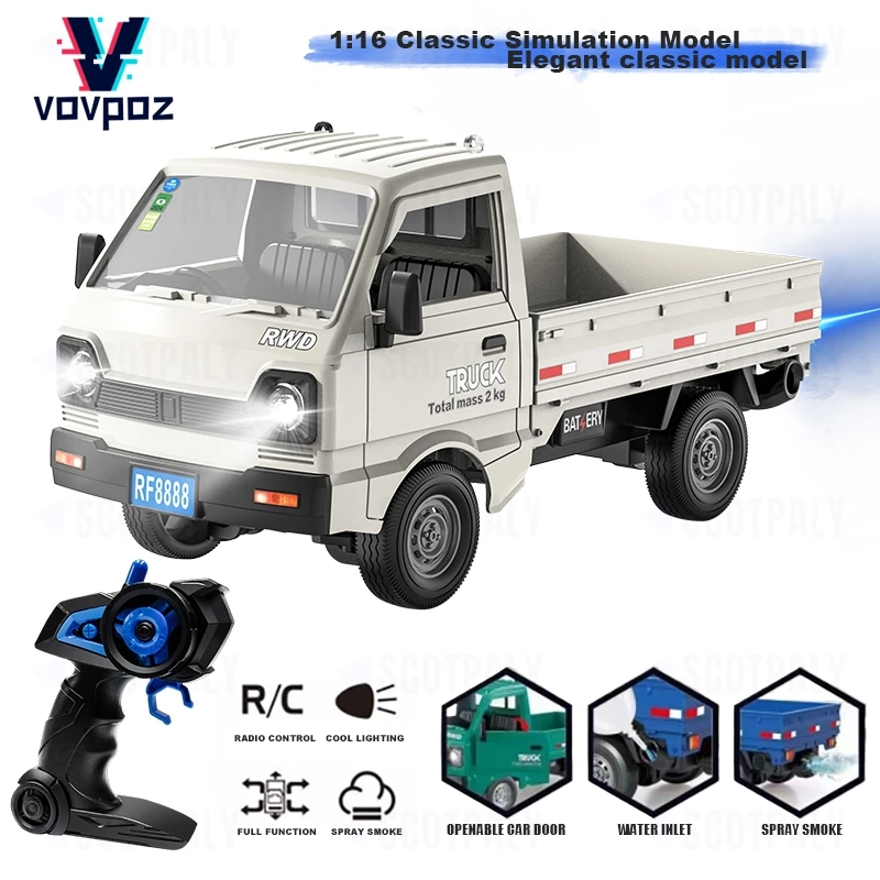 

New RC Car Truck Simulation Drift Climbing 2.4G Spray LED Light Haul Cargo Remote Radio Control Electric Gift Boy Toy