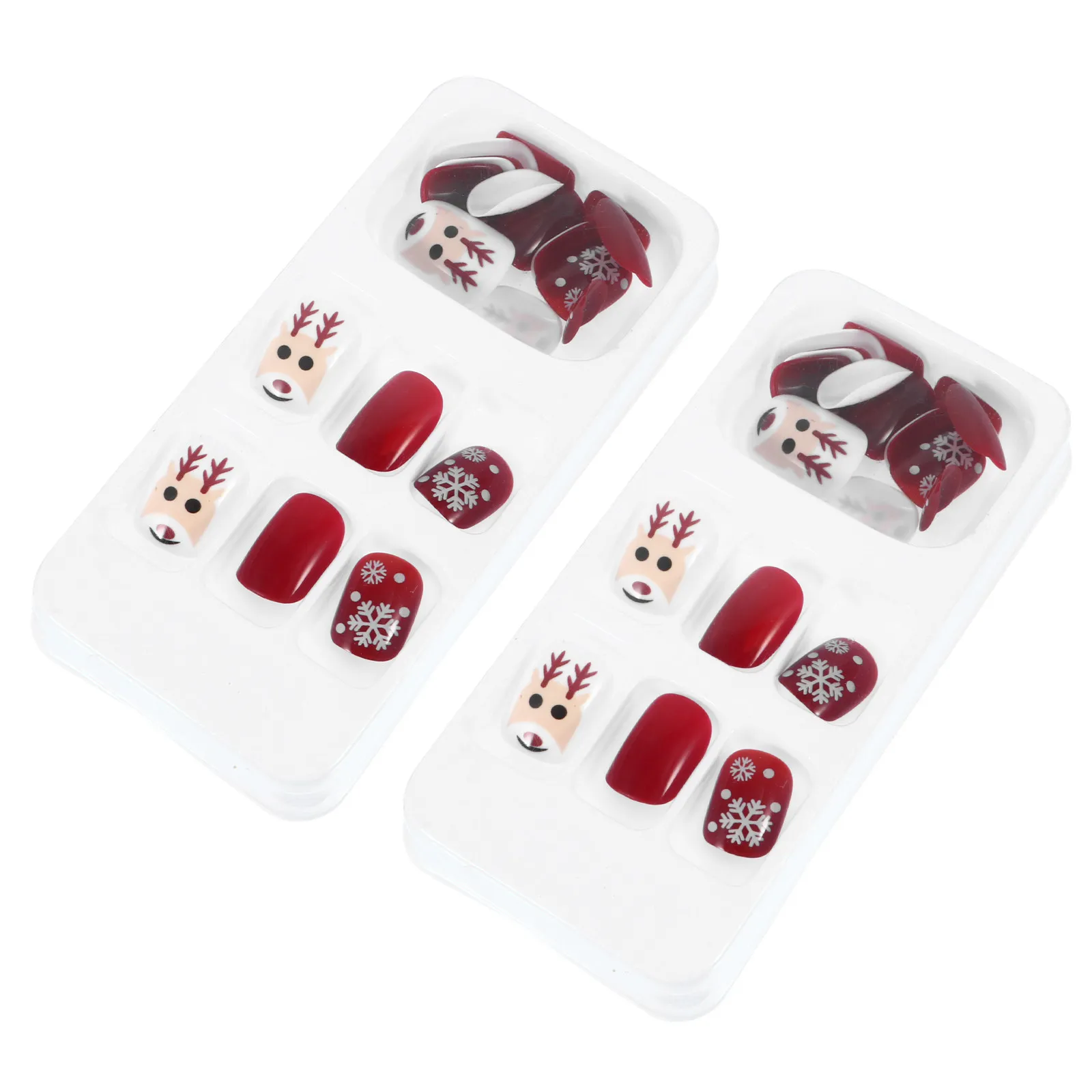 48Pcs Christmas Fake Nails Full Cover Short Press on Xmas Nail Tips Artificial Art Christmas Fake Nails Xmas Nail Tip