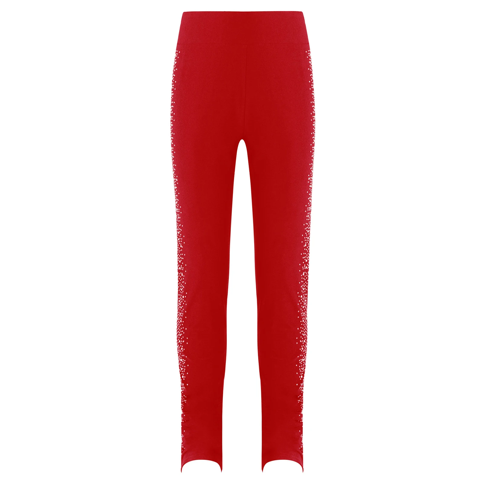 Kids Girls Gymnastics Leggings High Waist Elastic Waistband Trousers for Training Yoga Figure Skating Pants Dance Costumes