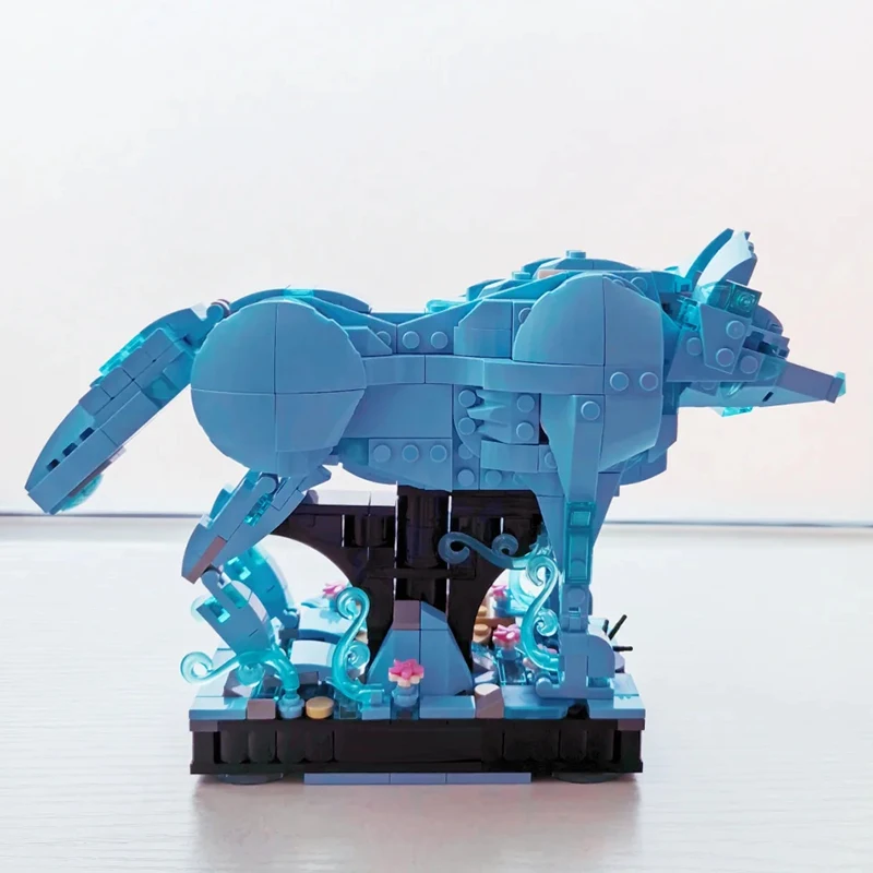 الإبداعية الأفلام المثالية 2in1 Expecto Patronum اللبنات ماجيك باترونوم الغزلان الذئب نموذج تجميع الطوب لعبة هدية للطفل الكبار