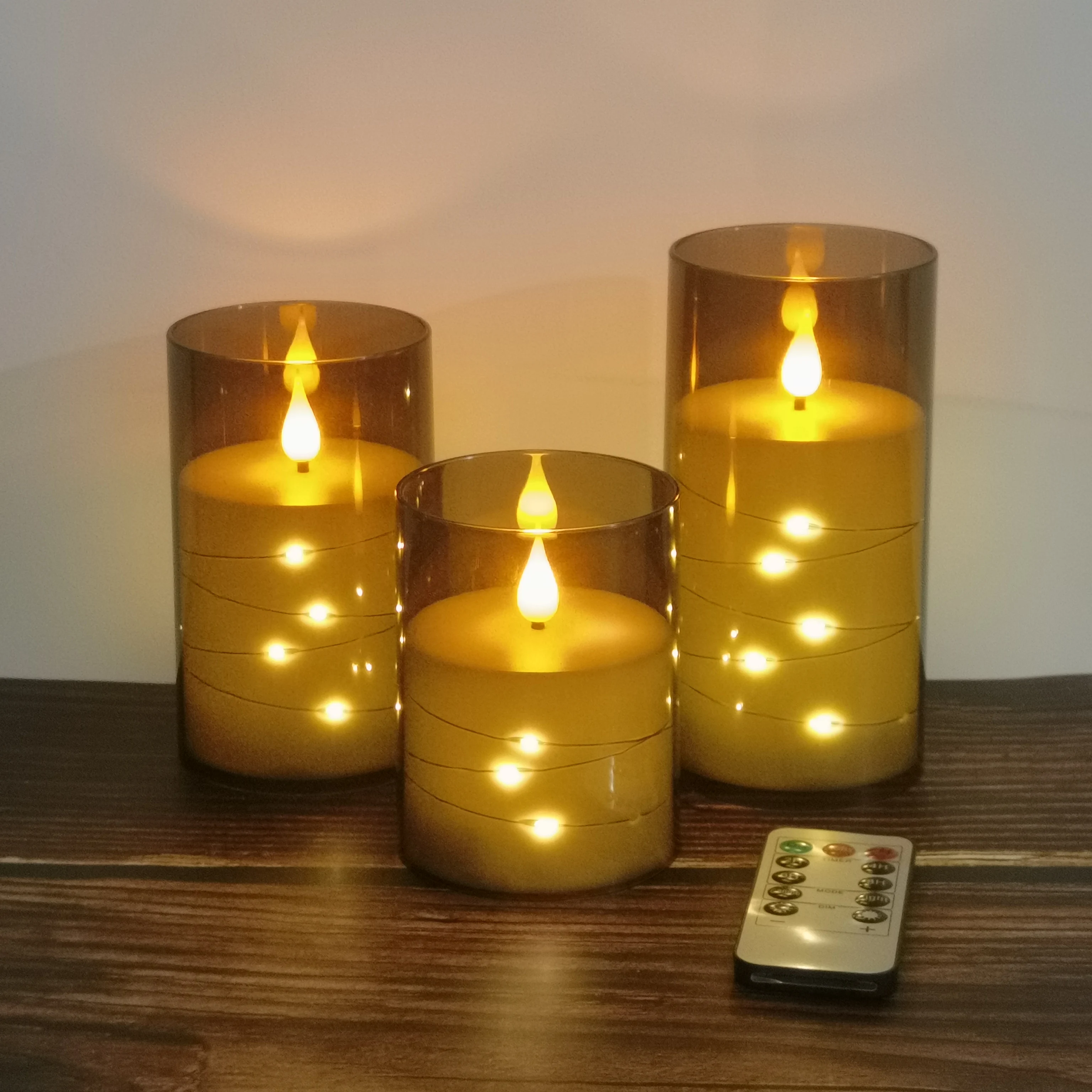 

1PCS LED Candles flameless Timed remote Flickering Battery operated Pillar Candles Christmas Tea lights Home Decoration Tea Lamp