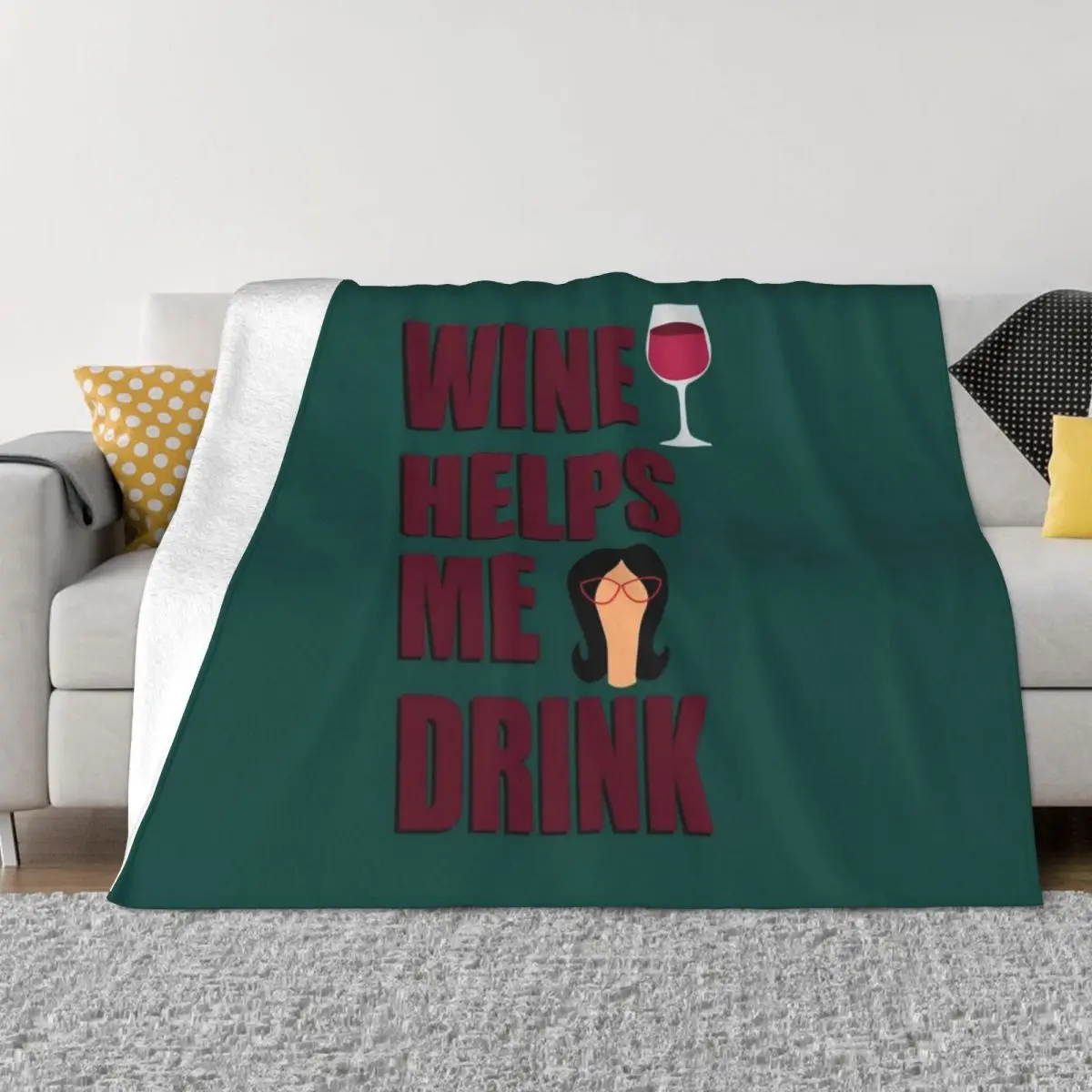 

Wine Helps Me Drink Throw Blanket Camping Soft Bed Blankets Beautiful Blankets