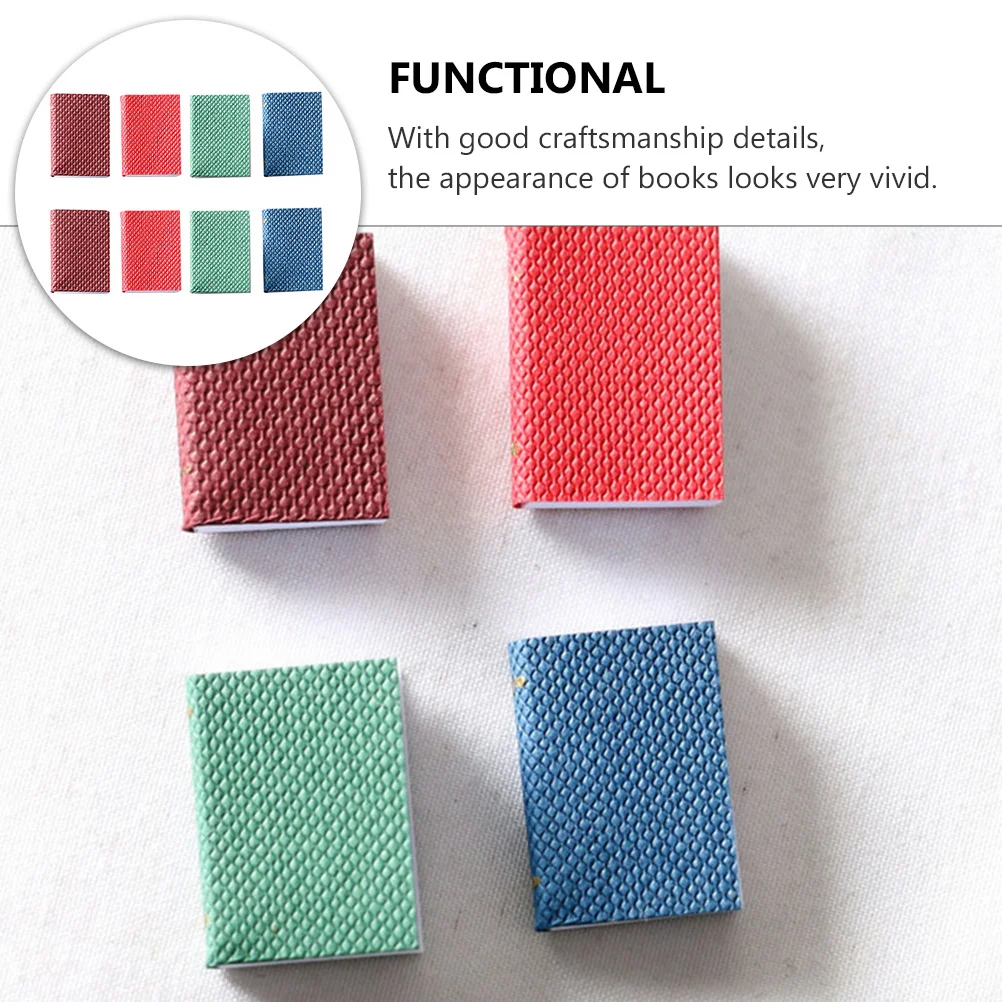 8 szt. Miniaturowe Książeczki Bezpieczne Delikatne Lekkie Łatwe do Przenoszenia Rekwizyty Fotograficzne Mini Dekoracje Domu Mini Książki Rekwizyty do Zdjęć
