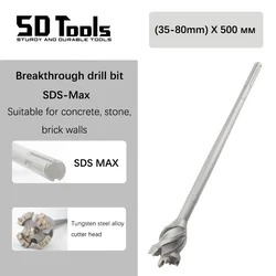 SDS MAX Breakthrough Bit Length 500mm Carbide Tipped Thru Hole Bit Hole Saw For Brick Cement Stone Concrete Wall Air Conditioner