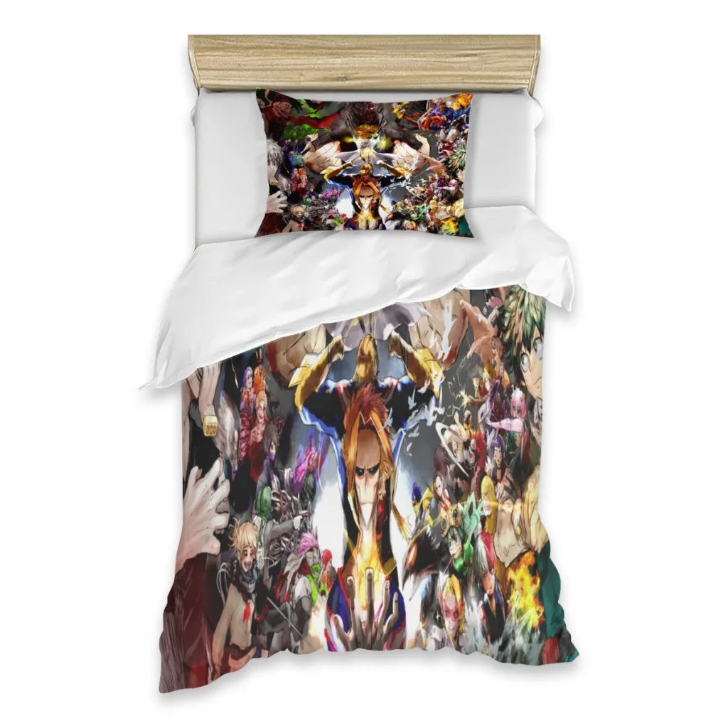 

Anime-My-Hero-Academia Bed Sheets Set Comforter Quilt Cover Duvets Single Bedding