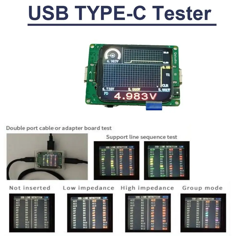 DYKB USB Type-C Tester Cable Tester Digital Display PD Trigger EMarker Line Detection For Mobile Phone Repair HDMI Cable Test