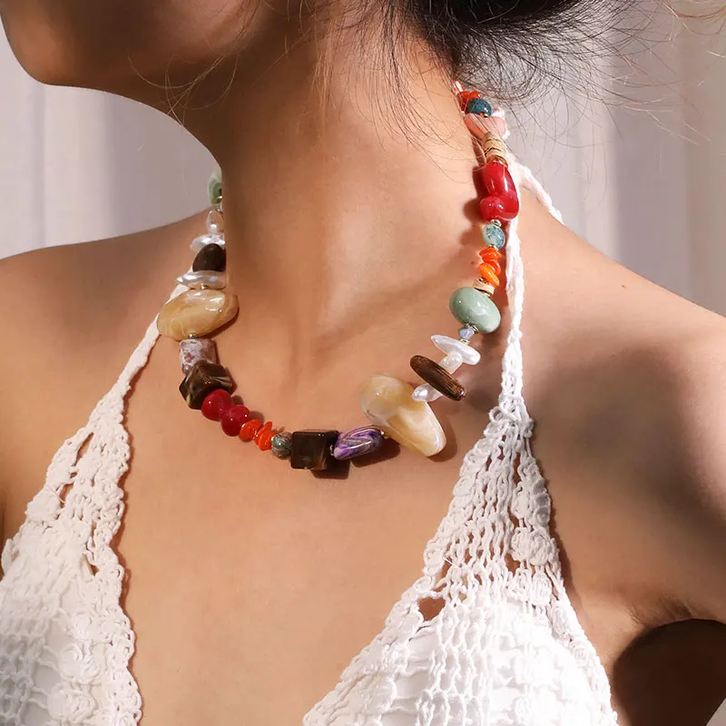 

Bohemian Statement Beads Necklace for Women Trendy Wedding Party Jewelry 2025 Fashion New model