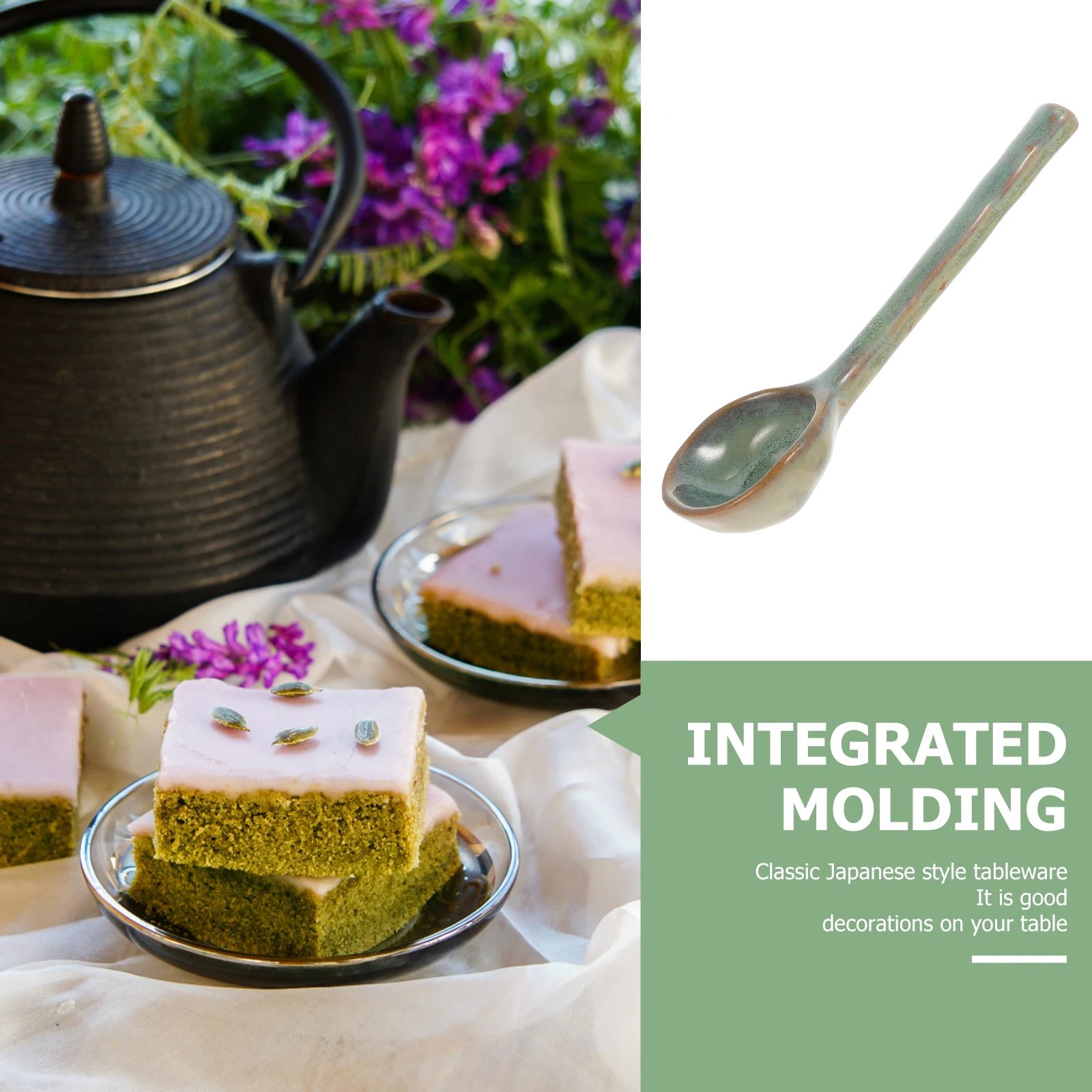 

Japanese Style Ceramic Spoon Household Soup Dessert Porcelain Tableware Smooth Surface Ergonomic Handle Practical