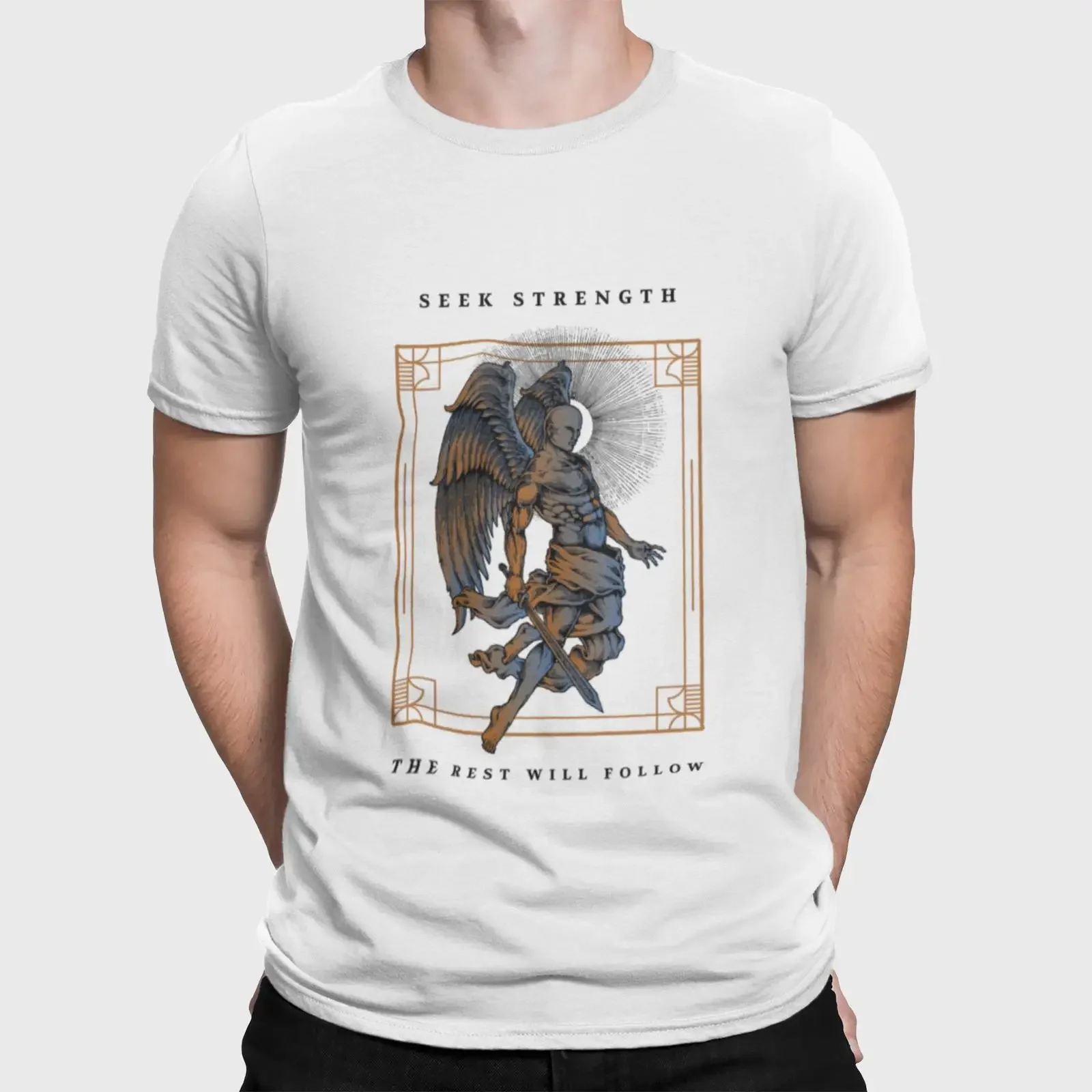 Archangel Illustration T shirt Gabriel Michael Raphael vintage Washed Casual homme Soft graphic Stylish Unisex Slightly
