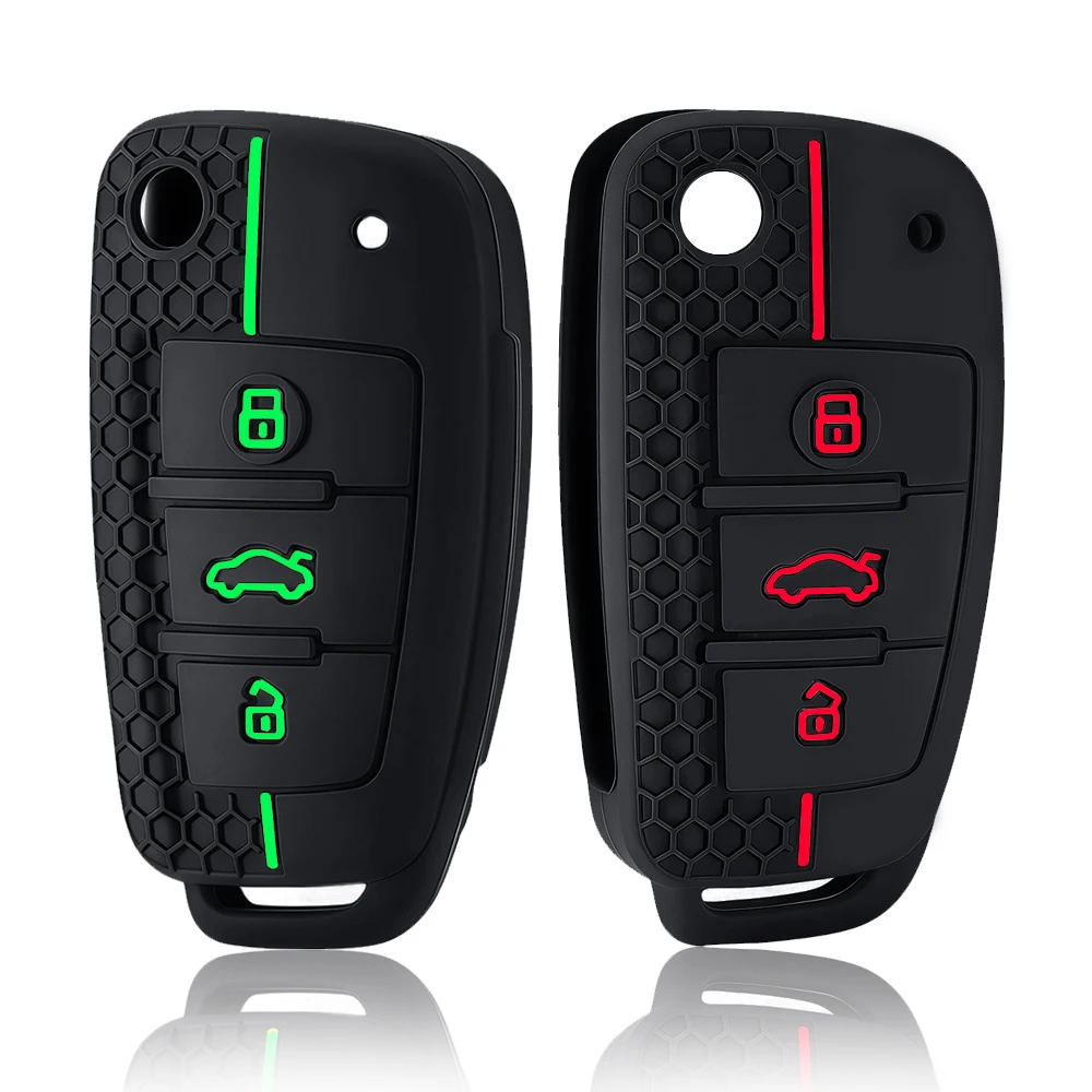 Hot 2026 Silicone Key Case Cover Shell for Audi A4 B7 A6 C6 4f 8v A3 8p A1 A3 Accessories Auto Remote Key Holder 3 Button Jacket