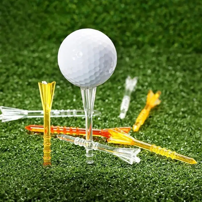 R6FE 50 Buah Kaus Golf Plastik Tahan Pecah 5 Cabang Kepala Bola Golf Berdiri Tahan Lama