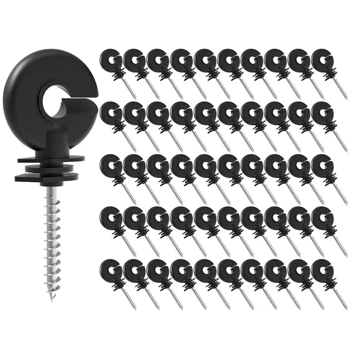 2026 Trend Electric Fence Insulator ,Insulator Fence Ring Post Wood Post Insulator and 1 Pc Insulator Socket Tool 60PCS view 2