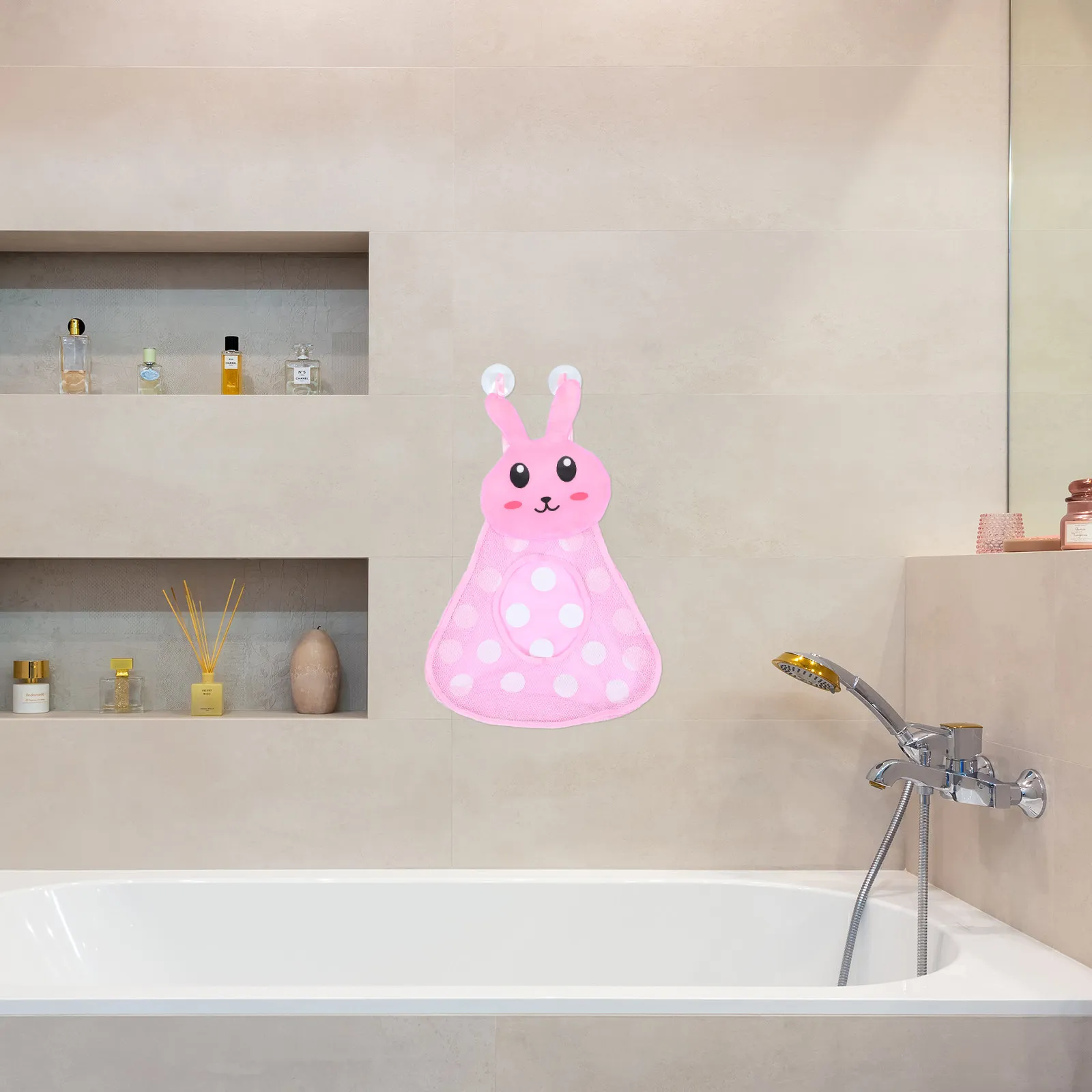 

Bath Toys for Babies Lightweight Mesh Bags Bathroom Net Pink Creative Storage Reusable
