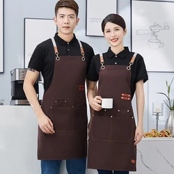 Professional Kitchen Apron Waterproof/Stain Resistant Multifunctional High Quality Canvas Catering Waiter Apron