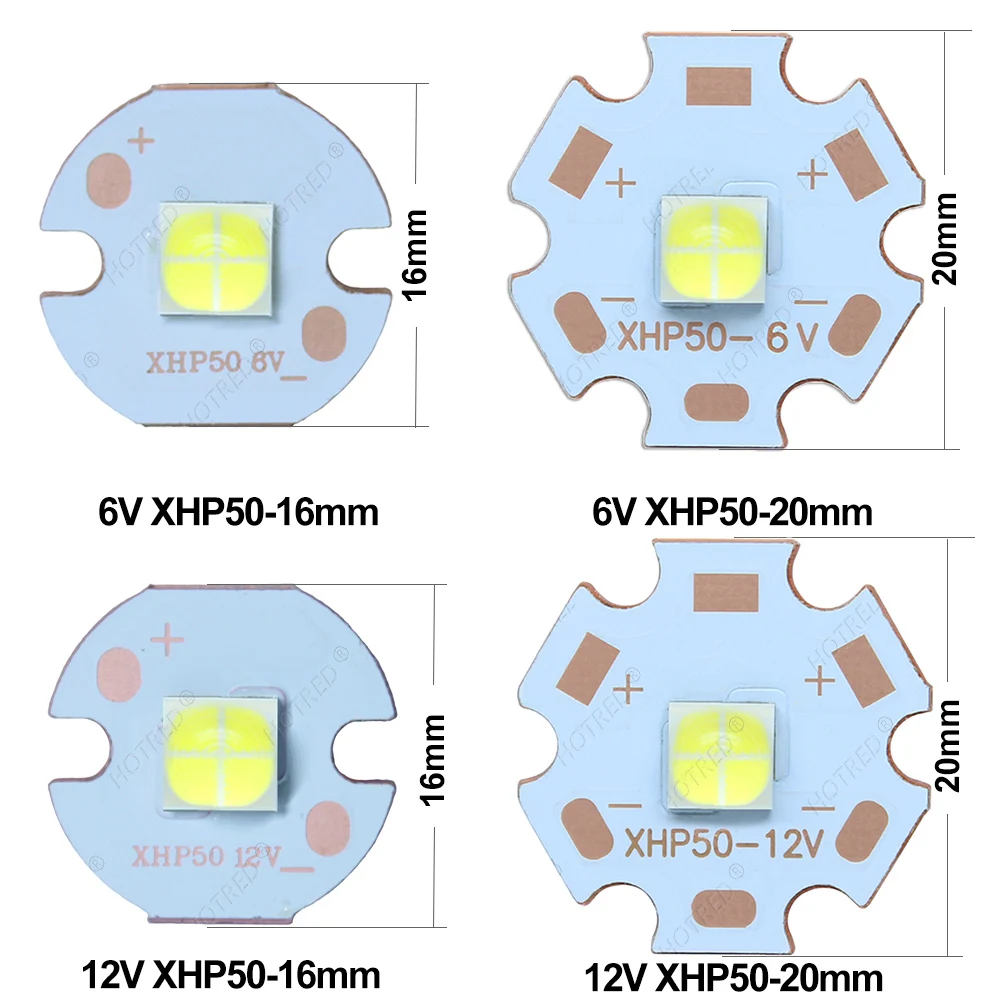 1-100pcs DC6V/12V XHP50 Cold White LED Bead 5050COB Replace  18W 20W  Chip For Flashlight Car Diving Light Source Accessory