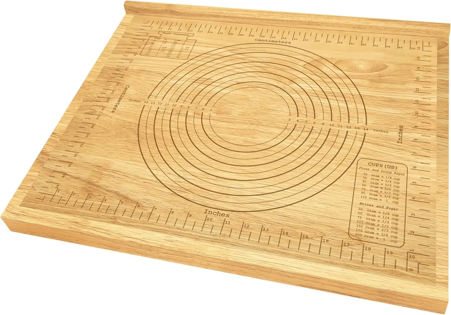 

Pastry Board with Measurement 23.5“ x 19.5", Kneading Board Wood, Pastry Baking Board with Counter Lip