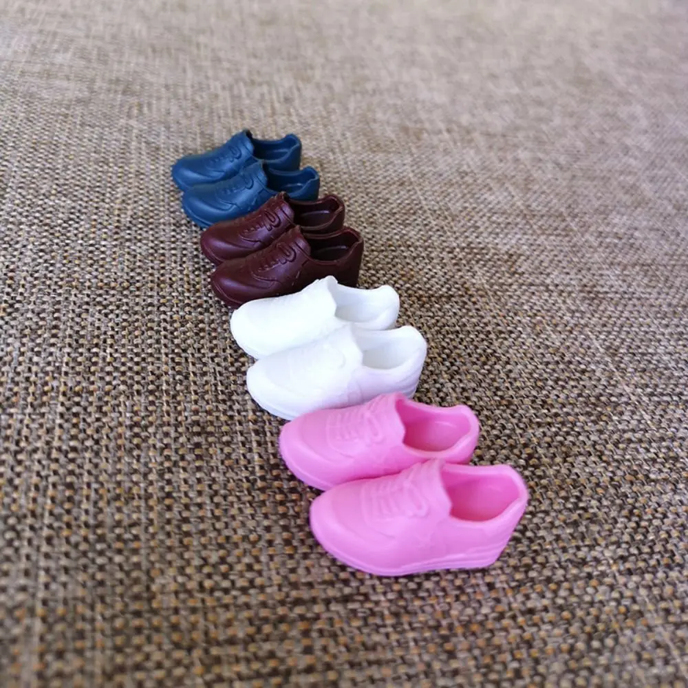 Dedo do pé redondo 30cm tênis mini tênis 1/6 sapatos lazer cor sólida pvc sapatos casuais 2cm apto para comprimento do pé 2cm