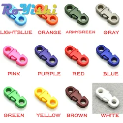 12 Pcs/Pack Colorful 5mm Hole's DIA Straight Flat Side Release Plastic Buckles for Mobile Phone Paracord
