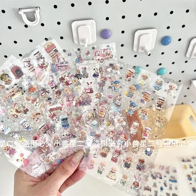 ملصقات عائلات سيلفانيان مع ملصقات جميلة لفيلم قطع الصور للحيوانات الأليفة ومشهد المنزل وحساب مصنوع يدويًا وملصقات جوكا اللطيفة