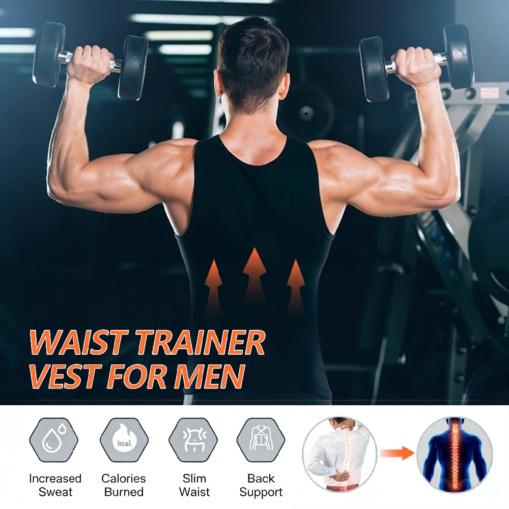 1PC メンズ ジッパー付きサウナウエストトレーナーベスト  - Sweat Waist Trainer Belt Neoprene のレビューと価格