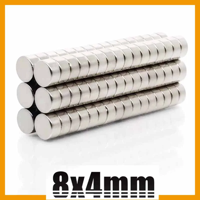 8x4mm 10/20/50/100/200/500/1000/2000pcs Round Powerful Strong NdFeB N35 Magnet 8mmx4mm Neodymium Magnet Permanent Magnet 8*4