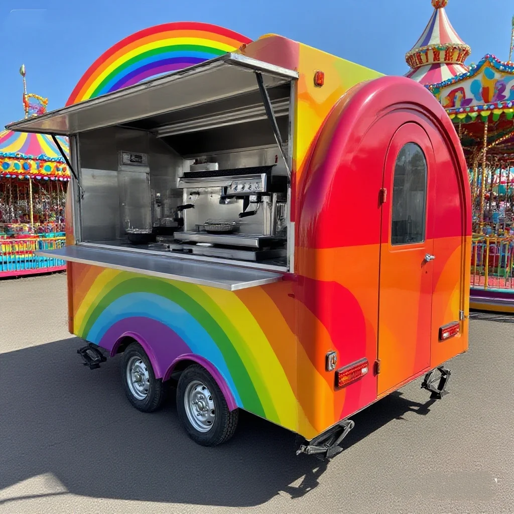 

Customizable Food Truck Trailer Street Mobile Food Cart Outdoor Kitchen Fast Food Truck with Cooking Equipment for Sale