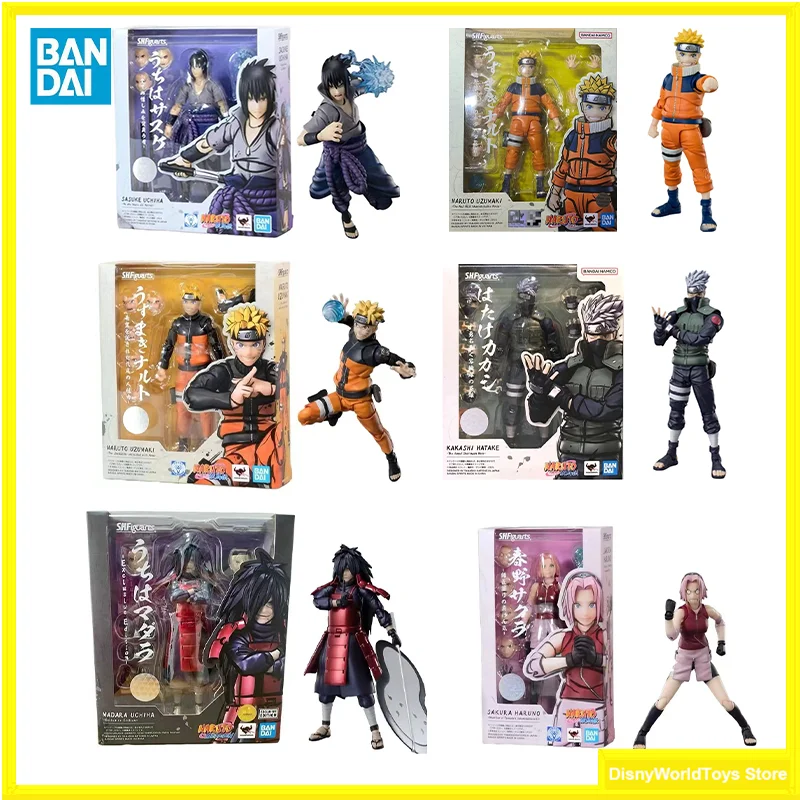 100% Original Bandai S.H.Figuarts Naruto Kakashi Hatake No 1 Naruto Sasuke Sakura Uchiha Madara SHF In Stock Anime Figures Toys