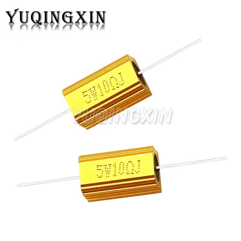 2PCS 5W Aluminum Power Metal Shell Case Wirewound Resistor 0.1 ~ 15K 0.5 1 2 5 6 8 10 50 100 200 300 1K 10K ohm RX24 Resistance