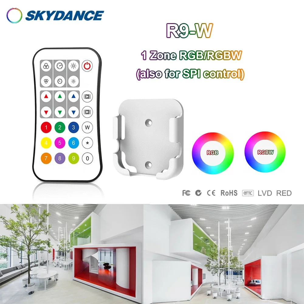 Escurecimento Interruptor Remoto para RGB, RGBW, SPI, LED Strip Light, Módulo Controlador Série SKYDANCE, R9, 1 Zone, 2.4GHzRF, 27key
