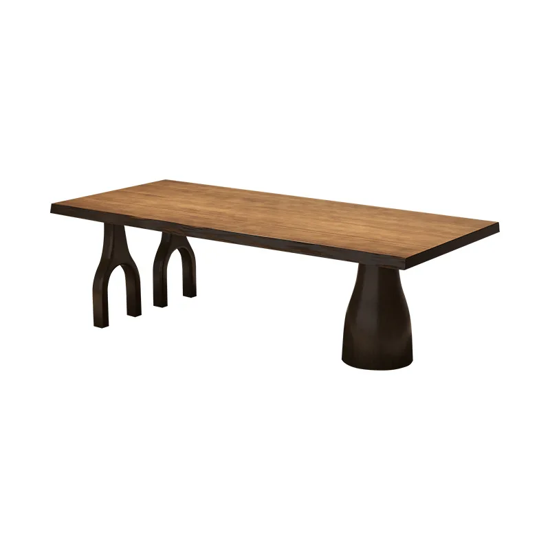 

New Chinese-style household solid wood tea table and chair combination, a full set of one table and five chairs
