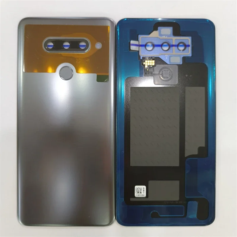 For LG V40 ThinQ V405QA7 V405UA V405 Glass Battery Cover Rear Door Panel Housing Case With Camera Lens+Fingerprint Replace