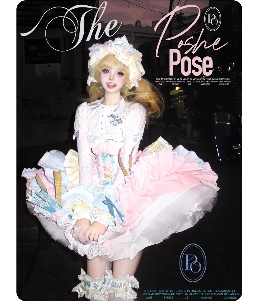 Original Japanese Lolita Gothic Luxury Sweet Girls Bow Tie Pink Slip Dress Multi Layers Kawaii Cake Ball Gown Mini Dress Vestido